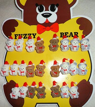 80's fuzzy bear pins
