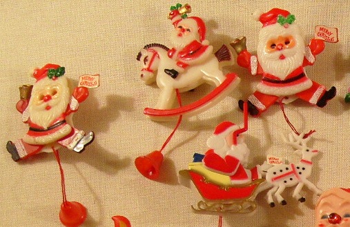Dancing leg Santa pins